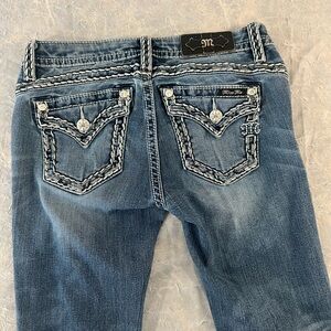 Miss Me Bootcut Jeans Size 27 Heavy Stitch Y2K Western